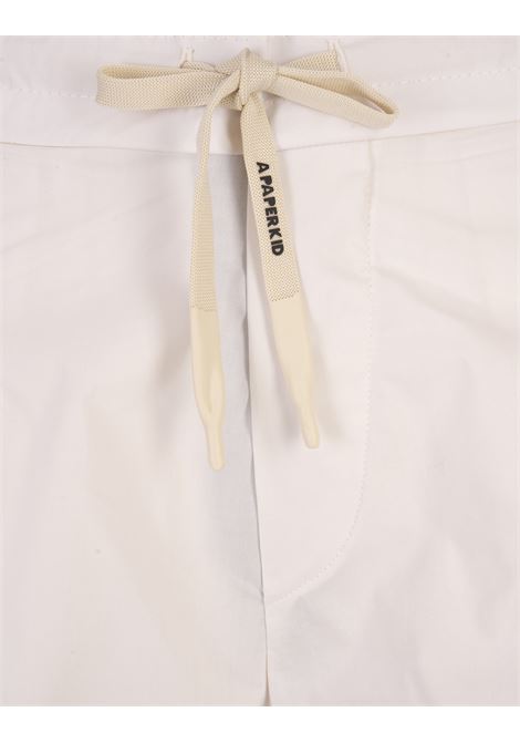 Shorts In Popeline Bianco Con Logo Dietro A PAPER KID | S4PKWOSH040013
