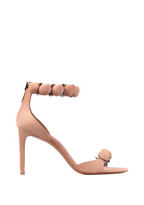 Powder Pink Suede Bombe Sandals ALAIA | AA3S770C0C16117