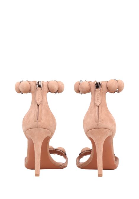 Powder Pink Suede Bombe Sandals ALAIA | AA3S770C0C16117