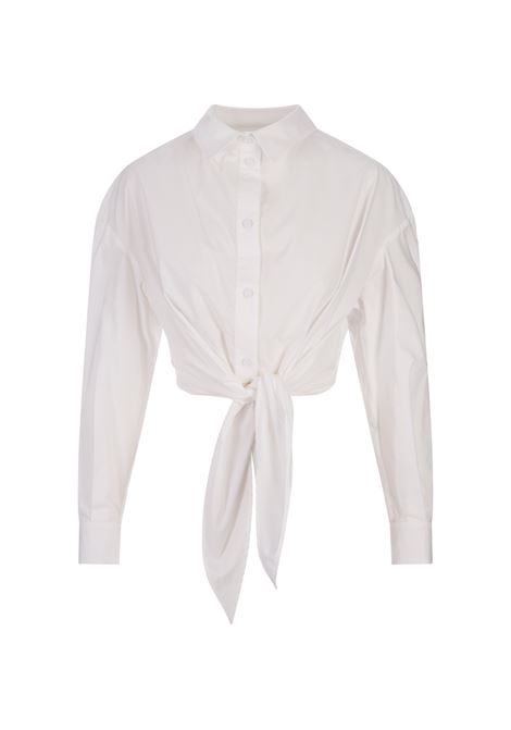 White Cotton Shirt With Knot ALESSANDRO ENRIQUEZ | AES02-PO/UPOU000