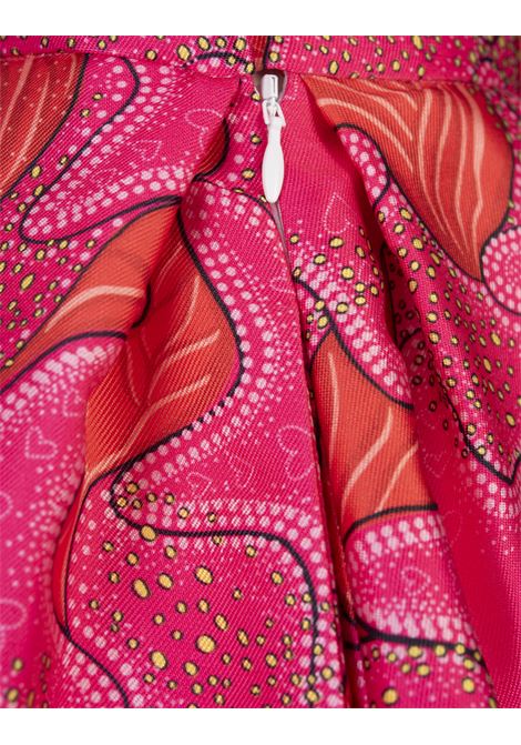 Midi Skirt With Fuchsia Stars Print ALESSANDRO ENRIQUEZ | AESK01-DU/P038STAR