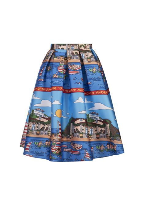 Midi Skirt With Marzameni Print ALESSANDRO ENRIQUEZ | AESK01-DU/PMARZ