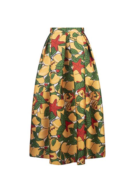 Long Skirt With Lemons Print ALESSANDRO ENRIQUEZ | AESK02-DULIM-ST-LIMONI