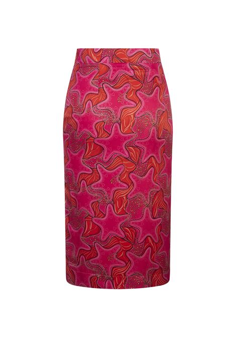 Midi Pencil Skirt With Star Print ALESSANDRO ENRIQUEZ | AESK32-OR038STAR