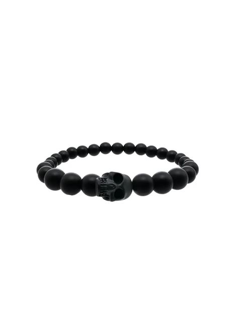 Skull Bracelet With Pearls in Black ALEXANDER MCQUEEN | 554504-J682V1000