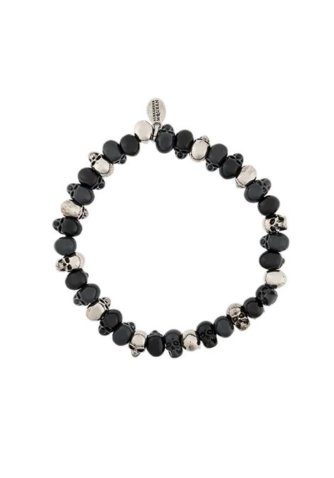 Black and Silver Bracelet With Pearls and Skulls ALEXANDER MCQUEEN | Jewels | 563251-I11DY1265