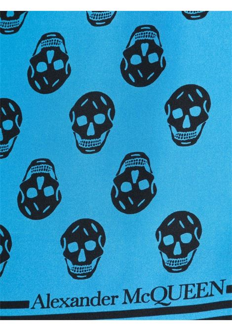 Foulard In Seta Azzurra Con Skull All-Over ALEXANDER MCQUEEN | 590929-3001Q4660