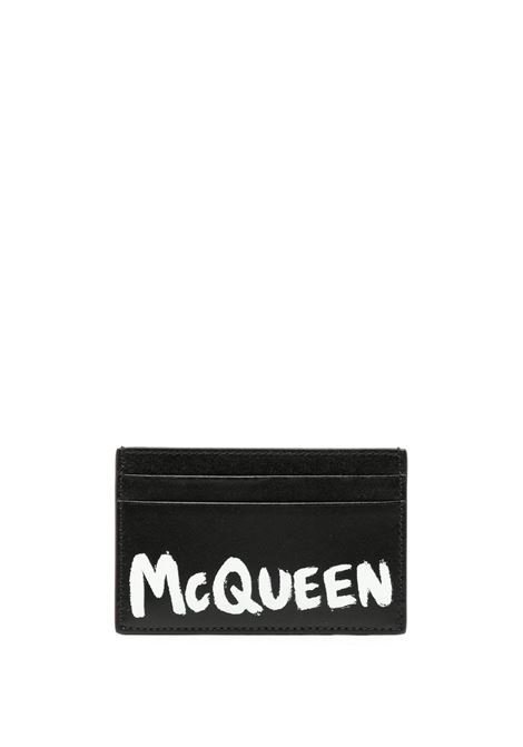 Black And White McQueen Graffiti Card Holder ALEXANDER MCQUEEN | 602144-1AAML1070