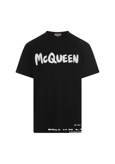 Black McQueen Graffiti T-Shirt  ALEXANDER MCQUEEN | 622104-QTZ570901