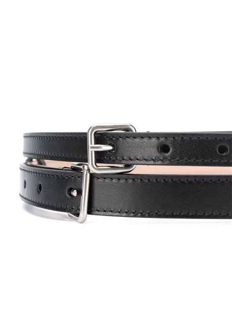 Black And Silver Double Thin Belt ALEXANDER MCQUEEN | 640944-1BR0I1000