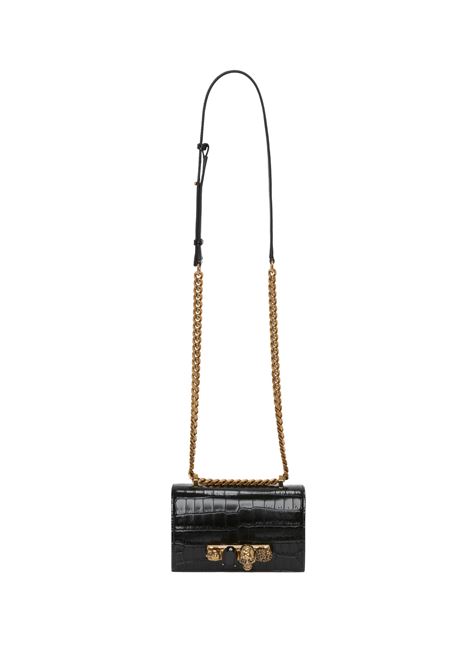 Black Mini Jewelled Satchel Bag ALEXANDER MCQUEEN | 653134-1HB0T1001