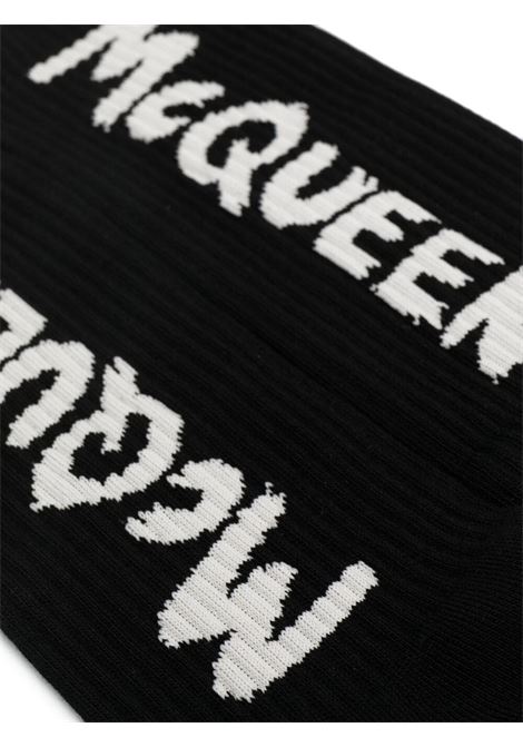 Black McQueen Graffiti Socks ALEXANDER MCQUEEN | 660273-4D33Q1078