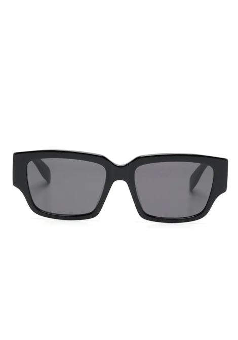 McQueen Graffiti Rectangular Sunglasses in Black and Red ALEXANDER MCQUEEN | 669322-J07401074