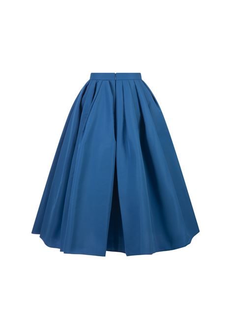Lapis Lazuli Blue Curled Midi Skirt ALEXANDER MCQUEEN | 684284-QEACM4228