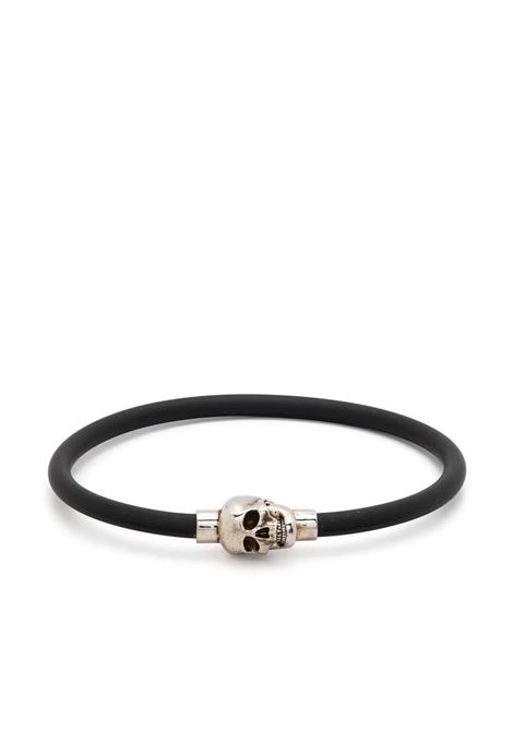 Rubber Skull Bracelet In Black And Silver ALEXANDER MCQUEEN | 705846-1AAIK8560