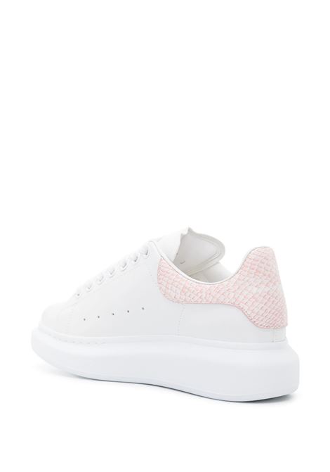 White Oversized Sneakers With Powder Pink Python Spoiler ALEXANDER MCQUEEN | 718139-WIEEK8761