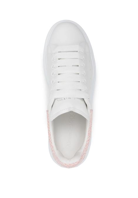 White Oversized Sneakers With Powder Pink Python Spoiler ALEXANDER MCQUEEN | 718139-WIEEK8761