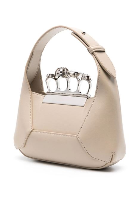 The Jewelled Hobo Mini Bag In Beige And Silver ALEXANDER MCQUEEN | 731136-DYTAB2630