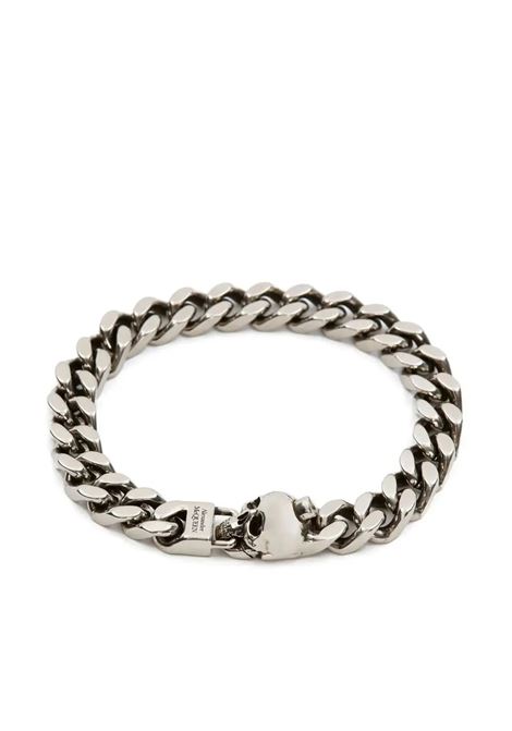 Skull Chain Bracelet in Antique Silver ALEXANDER MCQUEEN | 735915-J160Y0446