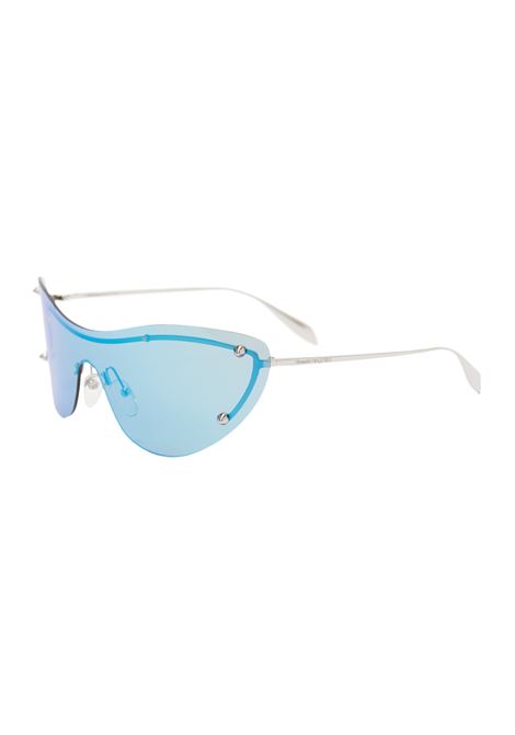 Spike Studs Cat-Eye Mask Sunglasses in Blue/Silver ALEXANDER MCQUEEN | 744518-I33102077