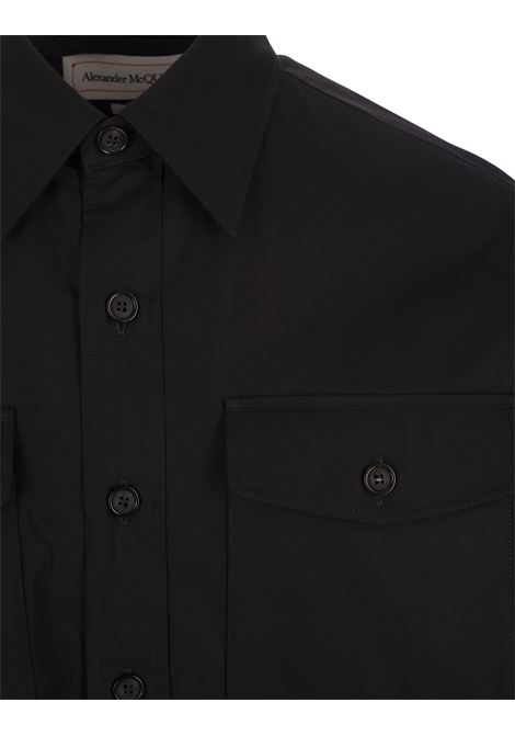 Seal Logo Shirt In Black ALEXANDER MCQUEEN | 754817-QNAAD1000