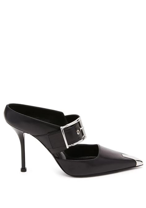 Punk Sandals with Buckle in Black and Silver ALEXANDER MCQUEEN | 757513-WIEA11081