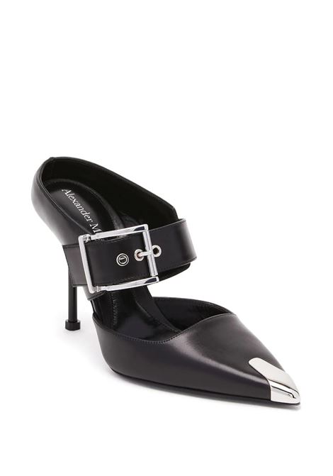 Punk Sandals with Buckle in Black and Silver ALEXANDER MCQUEEN | 757513-WIEA11081
