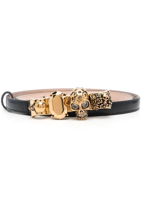 The Knuckle Belt in Black and Gold ALEXANDER MCQUEEN | 757573-1BR0T1000