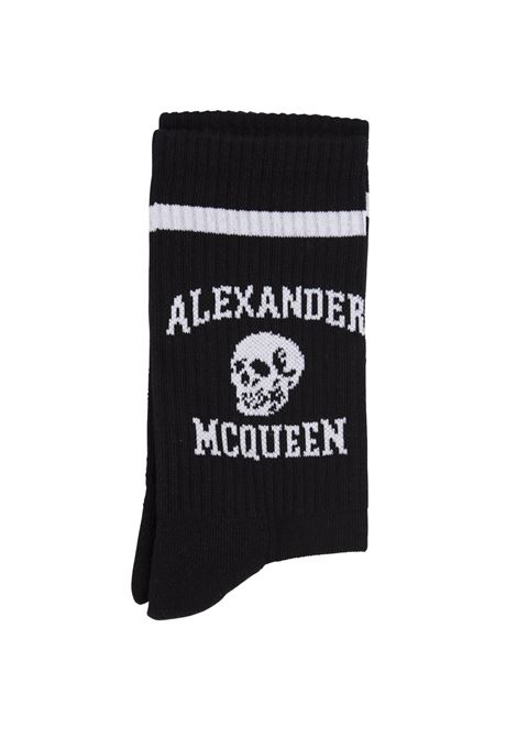 Logo Skull Socks In Black ALEXANDER MCQUEEN | 758295-4102Q1077