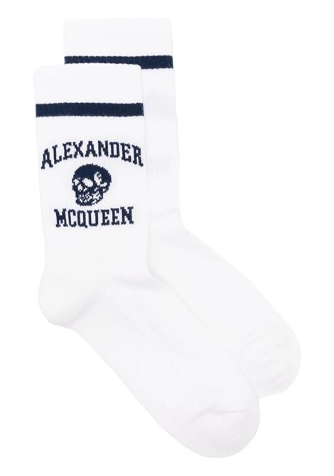 Logo Skull Socks In White ALEXANDER MCQUEEN | 758295-4102Q9038