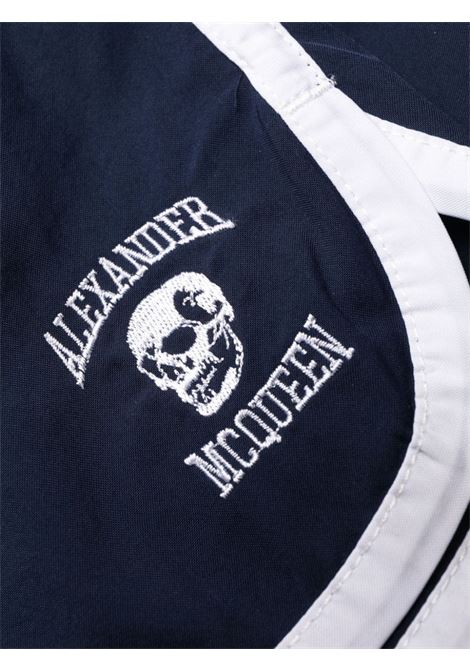 Alexander McQueen Varsity Skull Logo Swim Shorts In Blue ALEXANDER MCQUEEN | 759332-4419Q4277
