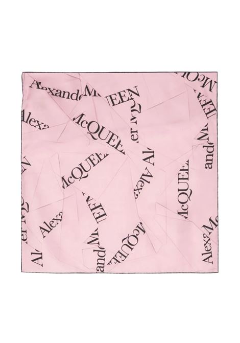 Pink Silk Scarf With Logo ALEXANDER MCQUEEN | 774666-3001Q5960