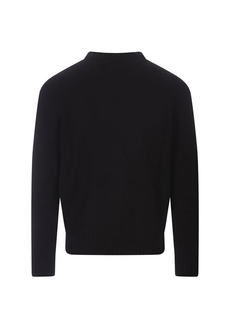 Seal Logo Sweater In Black And Ivory ALEXANDER MCQUEEN | 775849-Q1A701080
