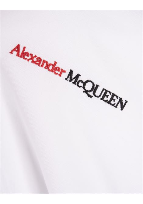 T-Shirt Bianca Con Logo Bicolore ALEXANDER MCQUEEN | 776281-QXAAB9000