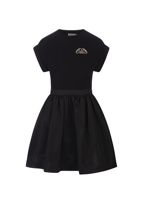 Black Hybrid Mini Dress ALEXANDER MCQUEEN | 777197-QLADH1000