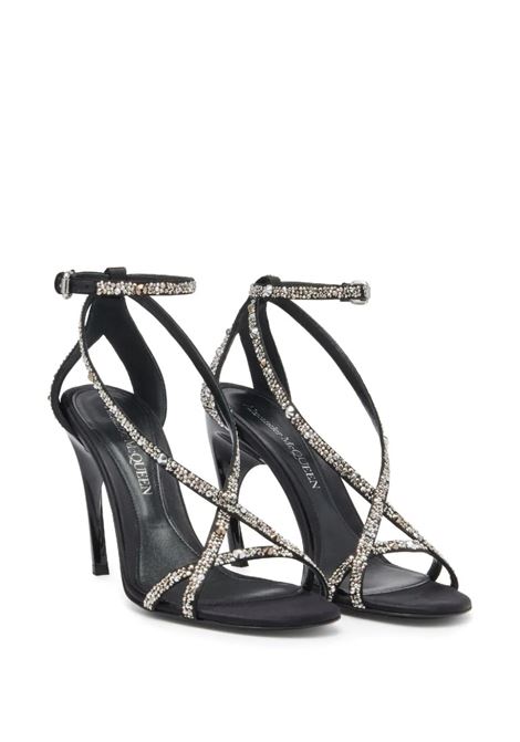 Armadillo Crossed Sandals in Black ALEXANDER MCQUEEN | 780693-W4X271064