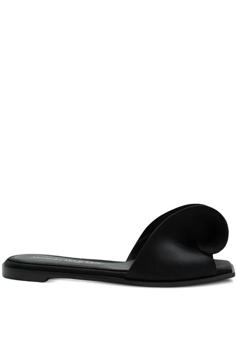 Black Crepe Flat Sandals ALEXANDER MCQUEEN | 780765-W4EM01000