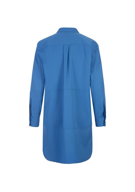 Lapis Lazuli Blue Wool Mini Dress ALEXANDER MCQUEEN | 781003-QJAAC4228