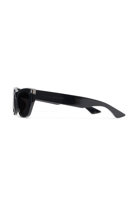Geometric Punk Rivet Sunglasses in Black/Smoke ALEXANDER MCQUEEN | 781194-J07491056