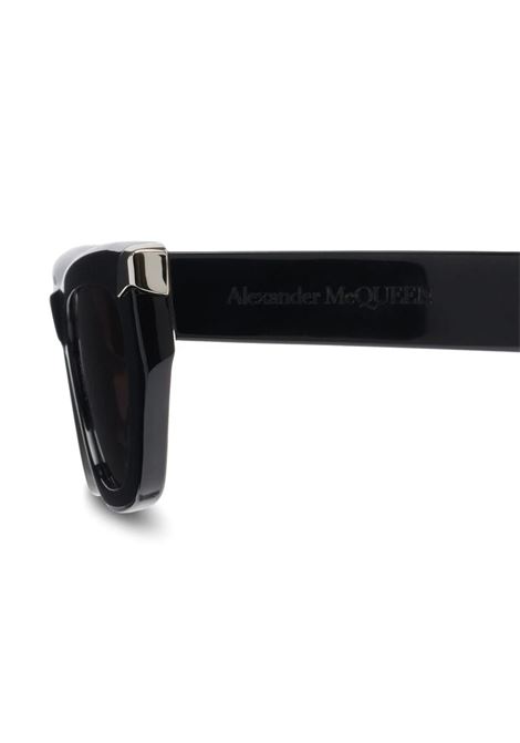 Geometric Punk Rivet Sunglasses in Black/Smoke ALEXANDER MCQUEEN | 781194-J07491056