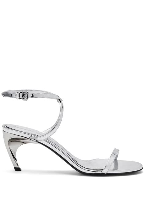 Armadillo Sandals With Metal Barrette in Silver ALEXANDER MCQUEEN | 781354-W4WG18100