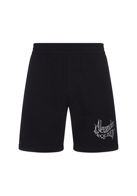 Black Shorts With Distorted Logo ALEXANDER MCQUEEN | 781880-QXAAM1000