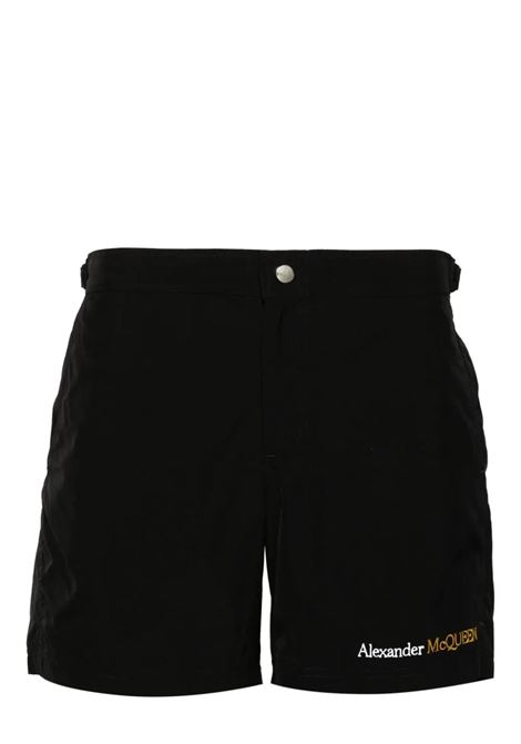 Black Swimwear With Two-Tone Logo ALEXANDER MCQUEEN | Swimwear | 781974-4419Q1080