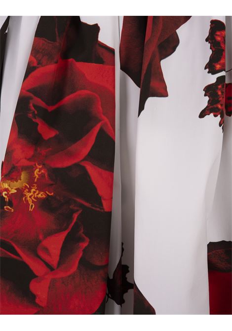 Tudor Rose Flared Mini Dress in Optical White ALEXANDER MCQUEEN | 790707-QDAOL9000
