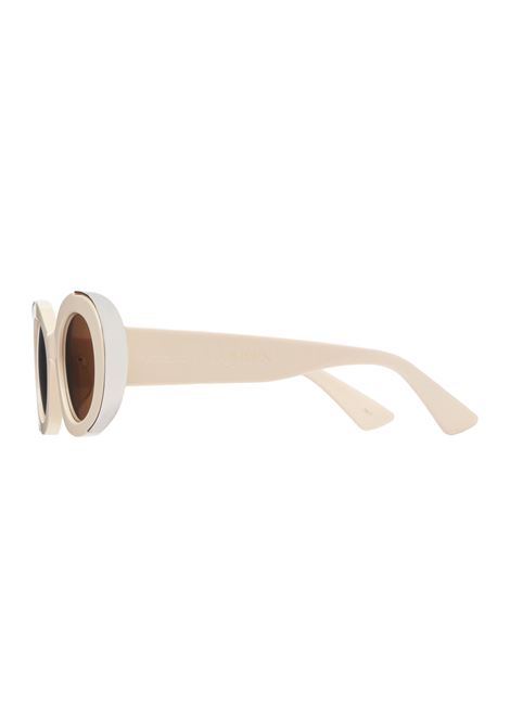 Oval The Grip Sunglasses in Ivory/Brown ALEXANDER MCQUEEN | 792505-J07499132