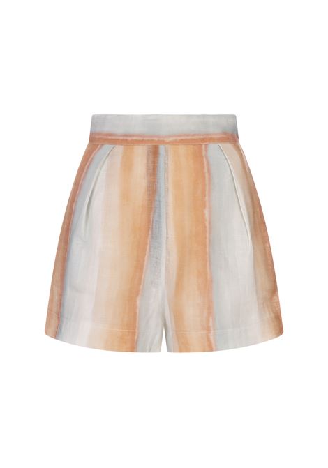 Shorts Guia In Lino Stampato AMOTEA | GUIA-LINENLINES PRINT