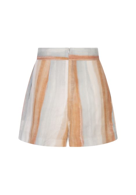 Shorts Guia In Lino Stampato AMOTEA | GUIA-LINENLINES PRINT