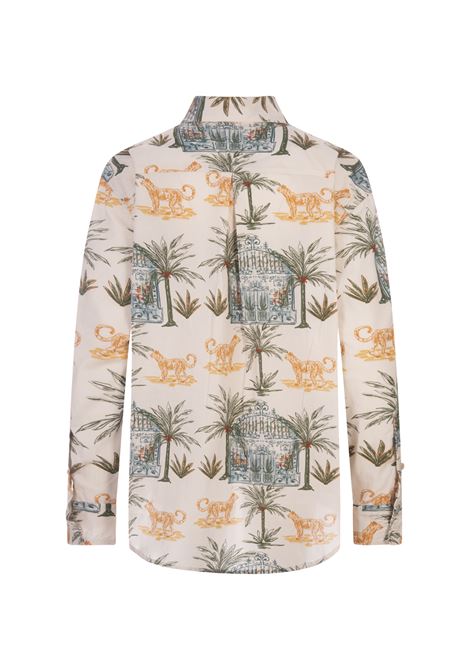 Camicia Kaia In Cotone Bianco Con Stampa Leopard AMOTEA | KAIA-COTTONWHITE/LEOPARD PRINT