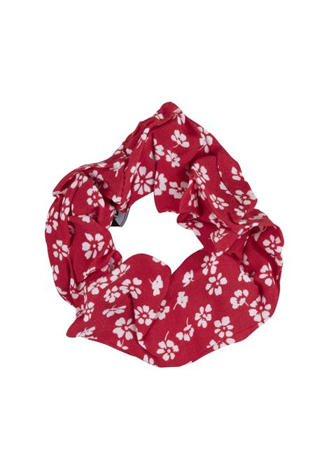 Red Elastic With White Flowers THE ANDAMANE | ALMARED FLOWE PRINT