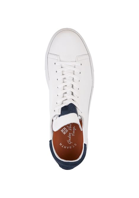 White Leather Sneakers With Blue Spoiler ANDREA VENTURA | PF-GIANNUTRIBIANCO/DRAKE PF